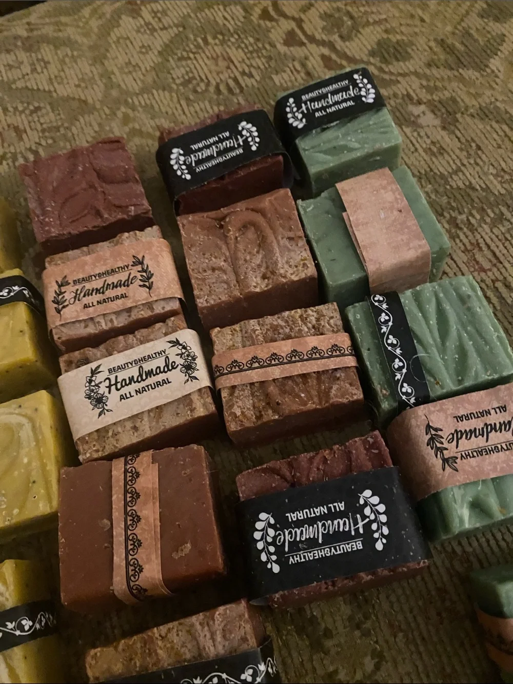 26 handmade soaps left over from wedding/used as favors
